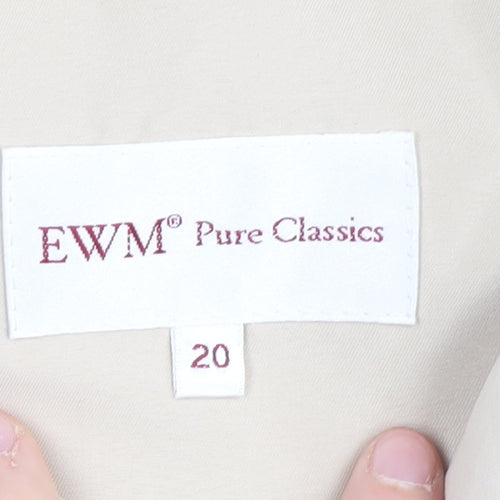 EWM Women's Beige Jacket Size 20 - Full Zip, Casual Style