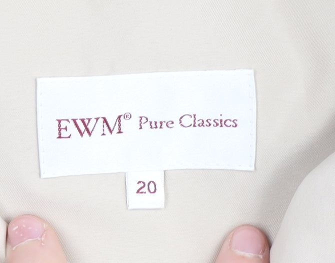 EWM Women's Beige Jacket Size 20 - Full Zip, Casual Style