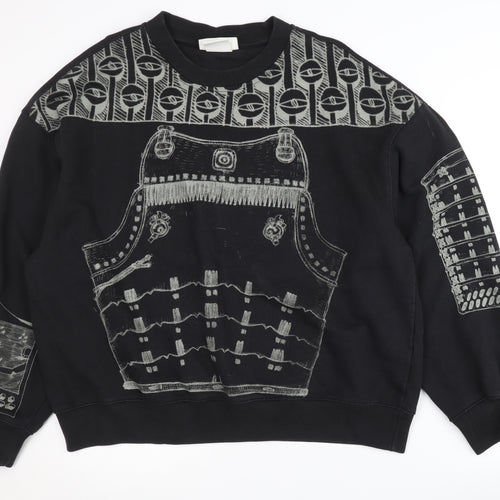 H&M Men's Black Graphic Sweatshirt L