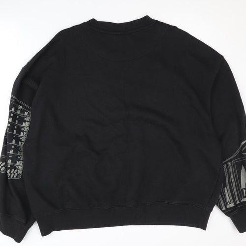 H&M Men's Black Graphic Sweatshirt L
