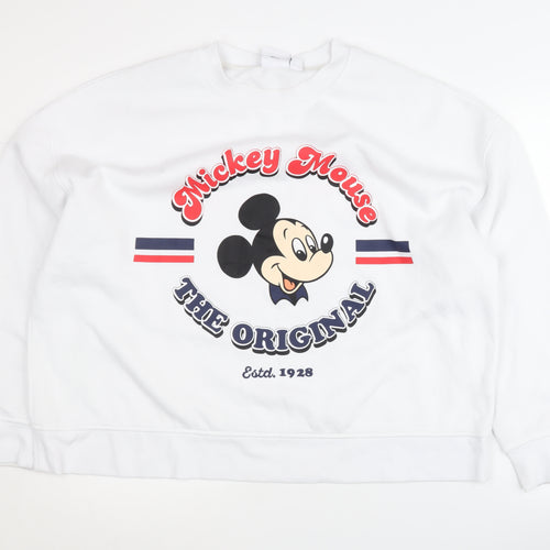 Disney Women's White Mickey Mouse XL Sweatshirt