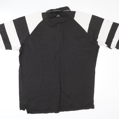Adidas Men’s Black Striped Polo Shirt Large