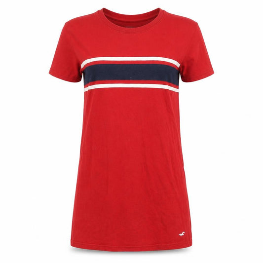 Front view of Hollister Women's Red T-Shirt Dress, size S, Casual