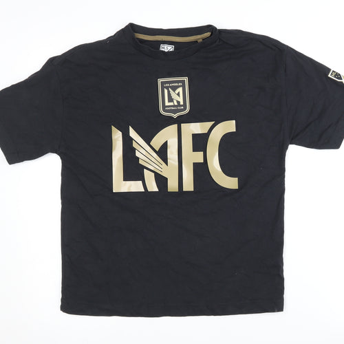 LAFC Boys Black T-Shirt, Size 11-12, Cotton, Casual Football Wear
