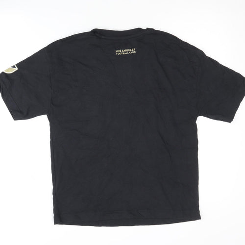 LAFC Boys Black T-Shirt, Size 11-12, Cotton, Casual Football Wear