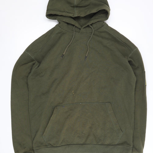 Jack & Jones Mens Green Pullover Hoodie Size M