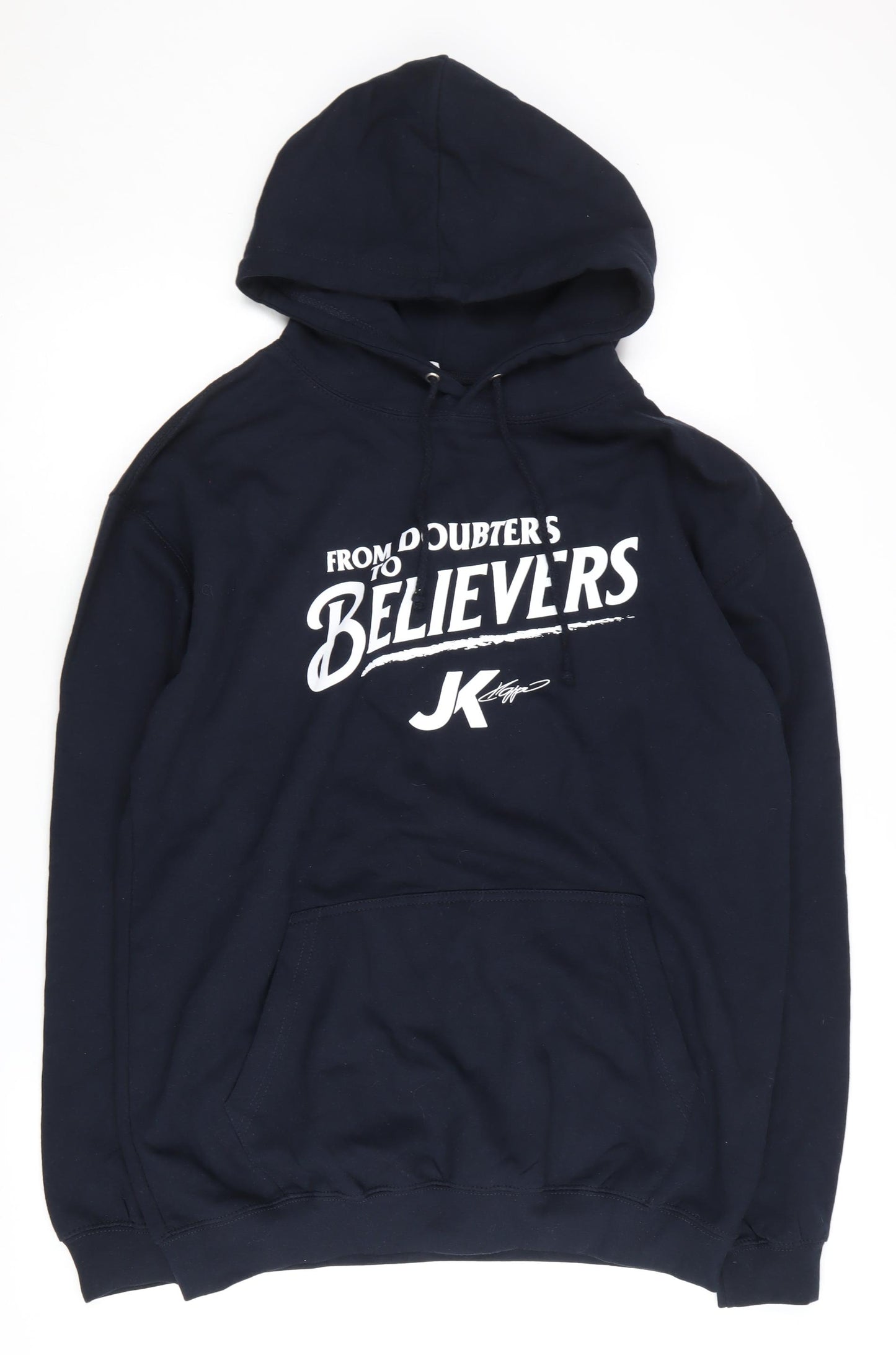 JustHoods Men's Black Logo Pullover Hoodie L