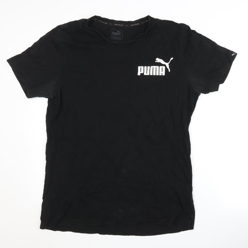 Puma Men's Black L Cotton Crew Neck T-Shirt
