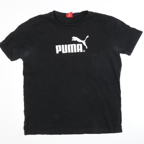 Puma Men's Black L T-Shirt, Sports, Logo, Short Sleeve
