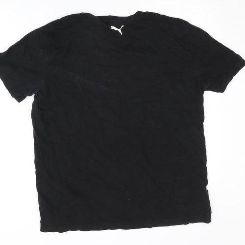Puma Men's Black L T-Shirt, Sports, Logo, Short Sleeve