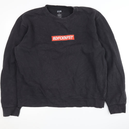 BDPST Men's Black Logo Pullover Sweatshirt M