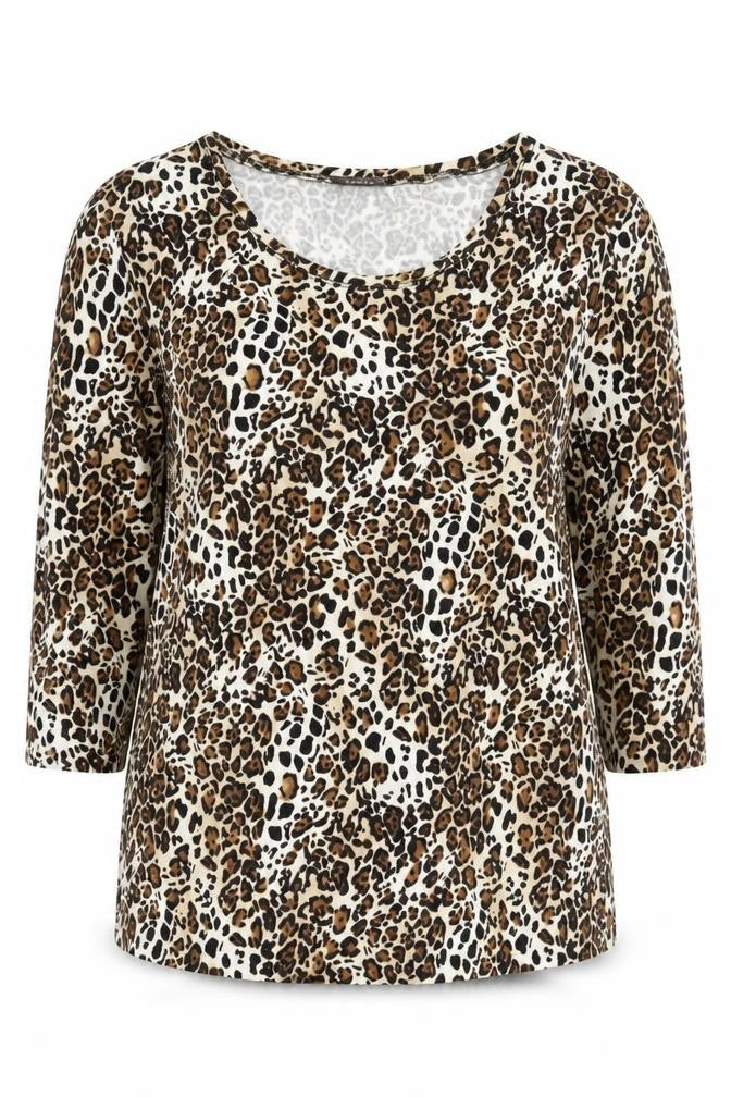 Front view of Basler Women's Multicoloured Animal Print Top