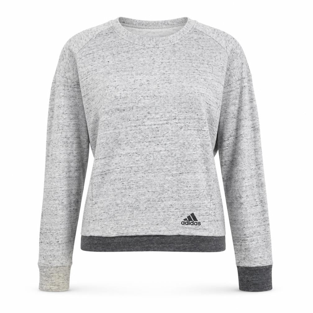 Front view of Adidas Women's Grey XS Slim Fit Sweatshirt