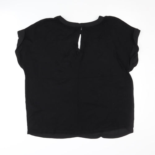 Warehouse Women's Black Size 12 Basic Blouse