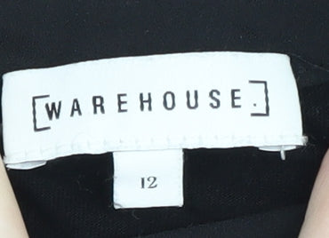 Warehouse Women's Black Size 12 Basic Blouse