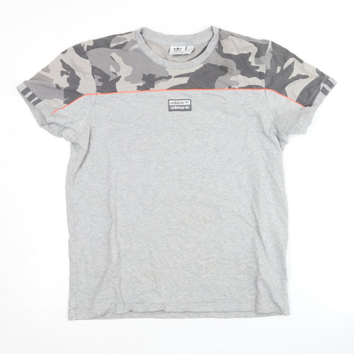 Adidas Unisex Grey Camouflage T-Shirt Size 8
