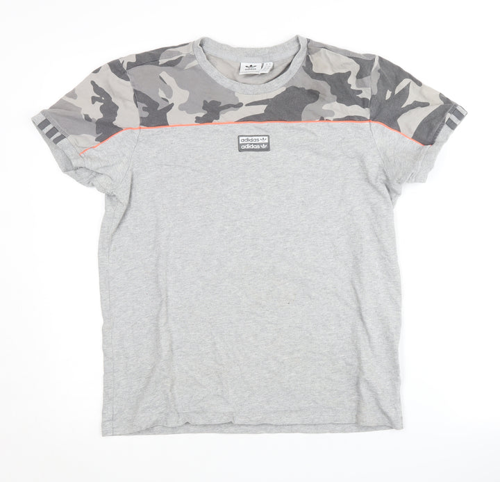 Adidas Unisex Grey Camouflage T-Shirt Size 8