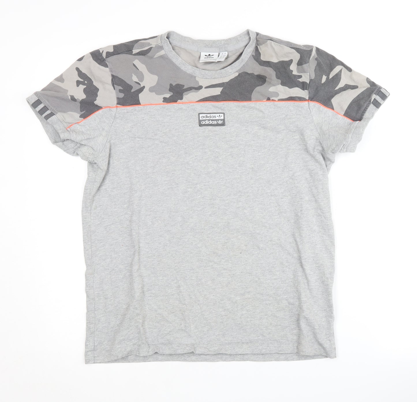 Adidas Unisex Grey Camouflage T-Shirt Size 8