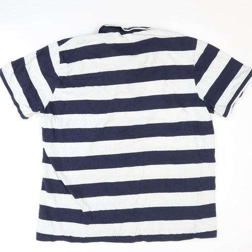 Lee Cooper Men's Blue Striped Polo Shirt 2XL