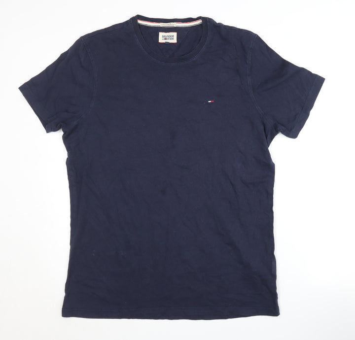 Hilfiger Denim Men's Blue XL Crew Neck Short Sleeve Tee