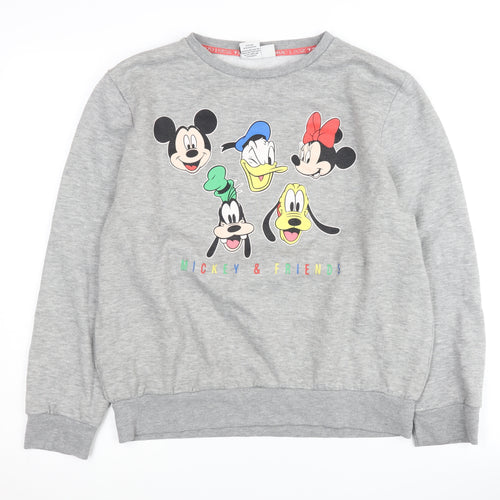 Disney Women's Grey Mickey & Friends Pullover Sweatshirt M