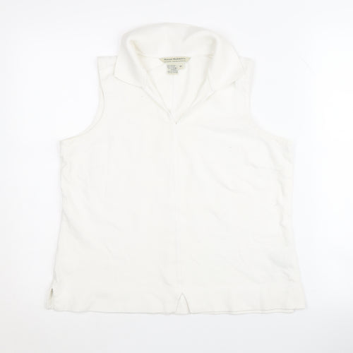 Royal Robbins Women's White Sleeveless Collared Tank - M
