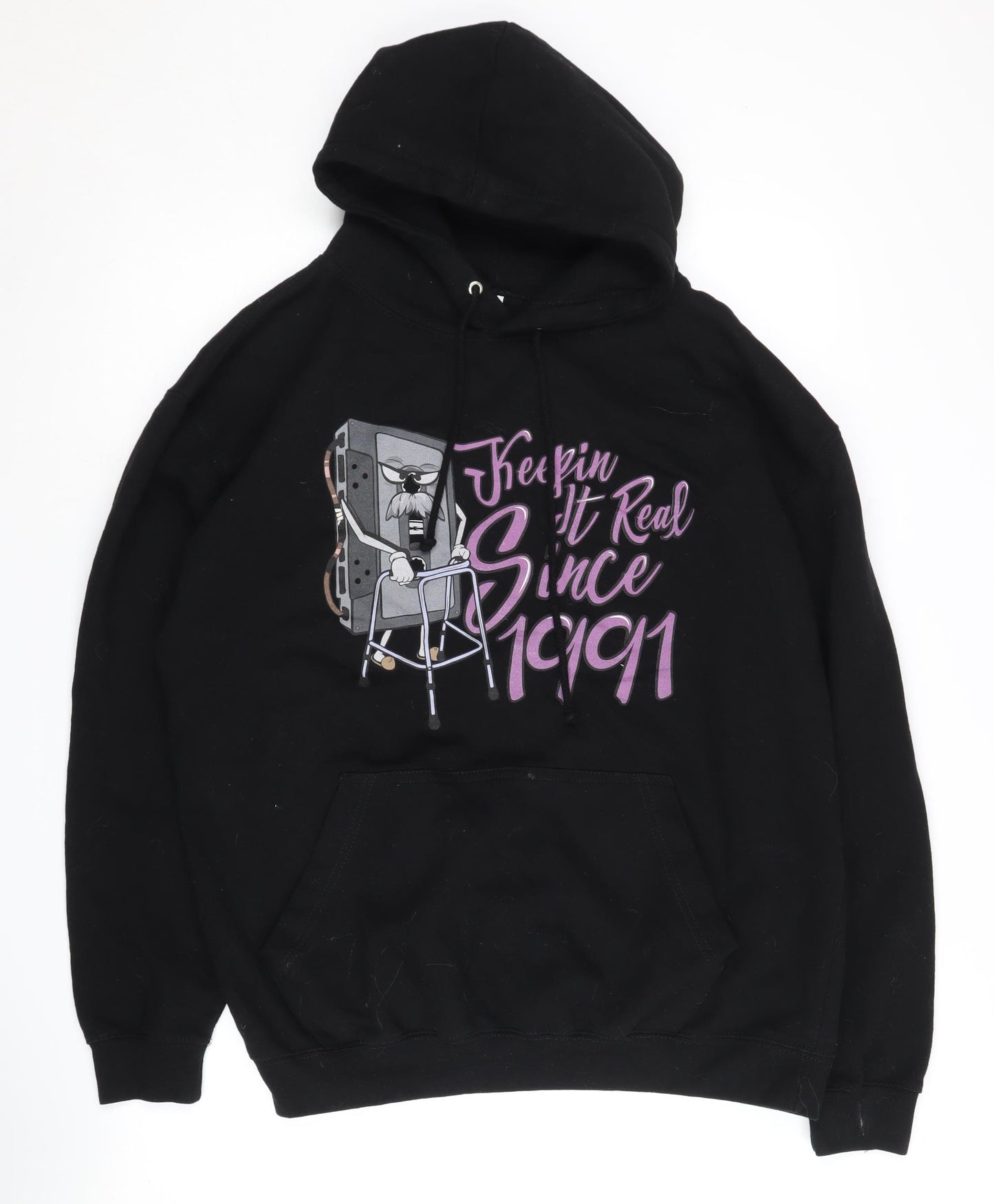 AWDis Just Hoods Men's Black Pullover Hoodie L