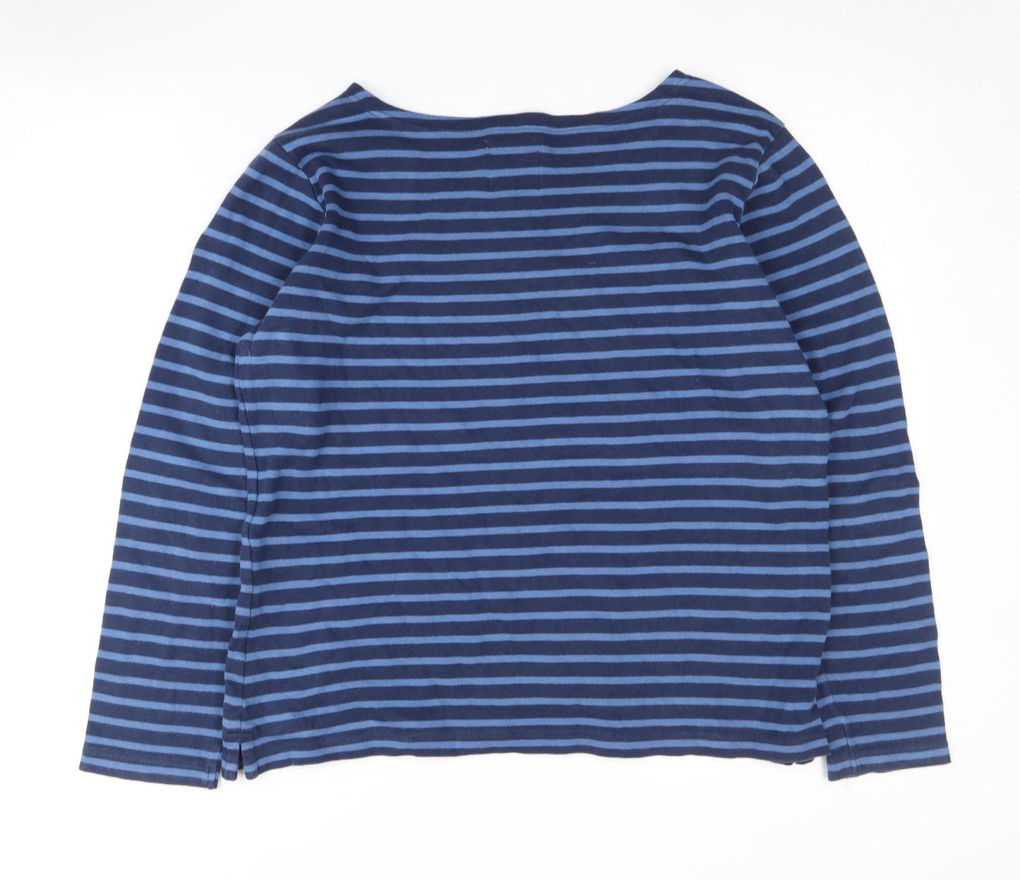 Voile Bleue Women's Blue Striped Pullover XL