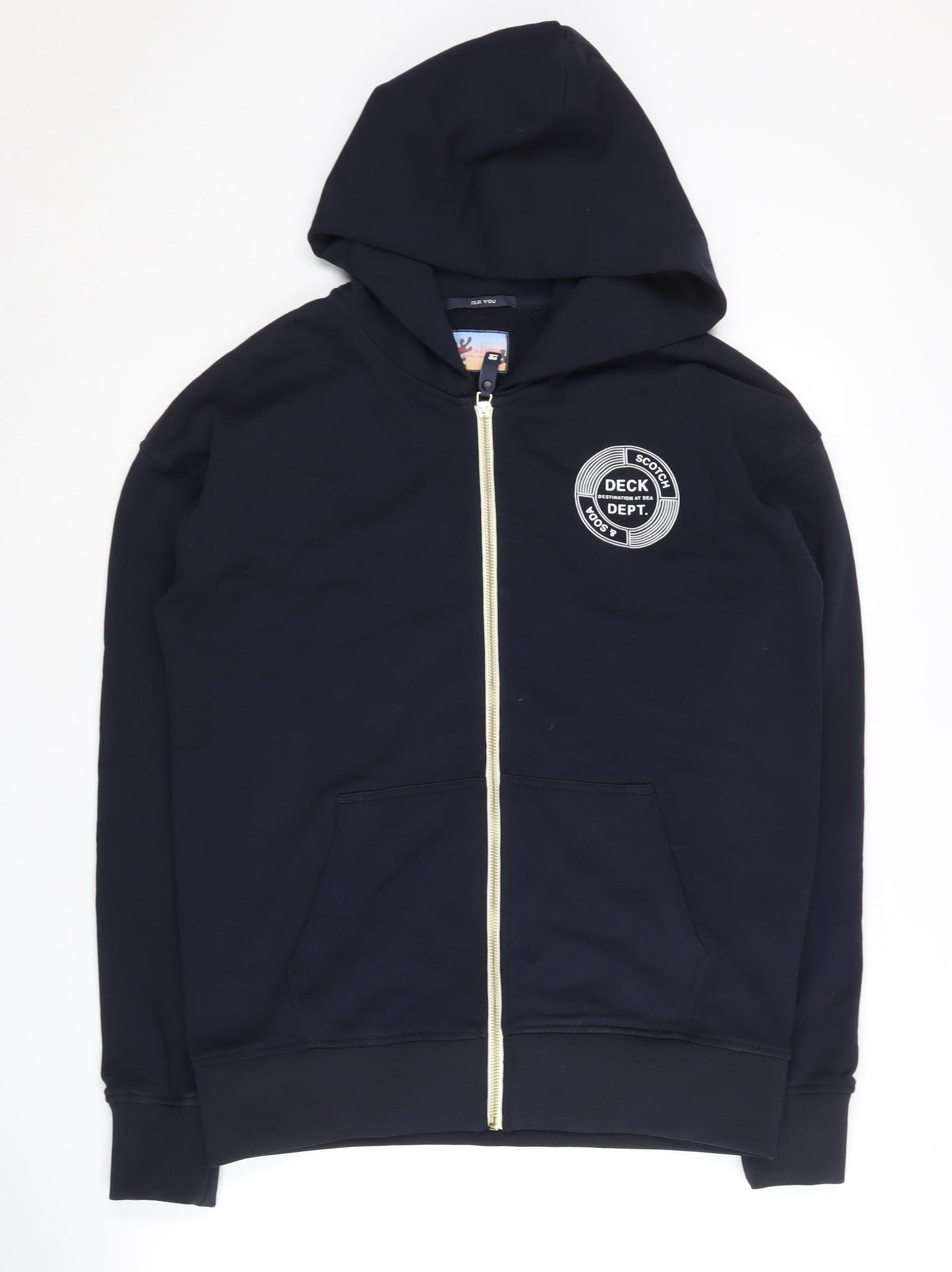 Scotch & Soda Unisex Black Full Zip Hoodie Size 16