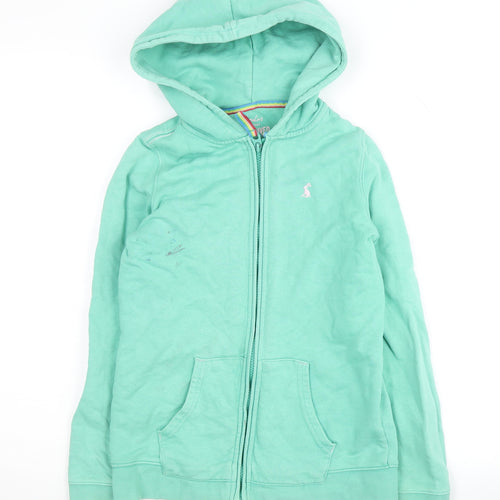 Joules Girls Green Full Zip Cotton Hoodie, Size 1 Year