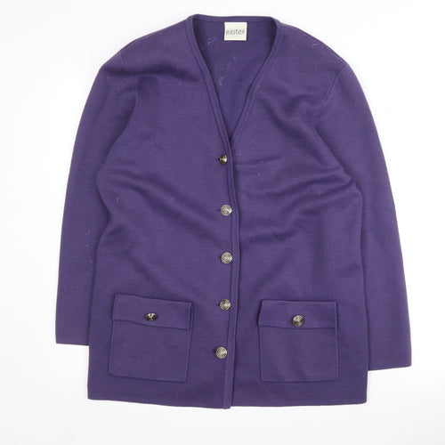 Eastex Women's Purple Medium Cardigan - V-Neck, Button