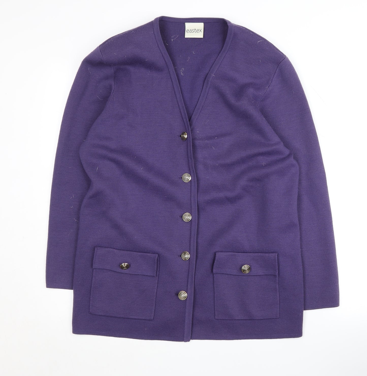 Eastex Women's Purple Medium Cardigan - V-Neck, Button