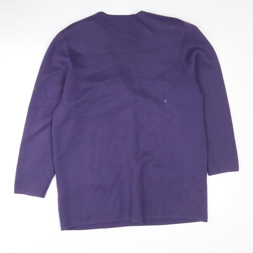 Eastex Women's Purple Medium Cardigan - V-Neck, Button