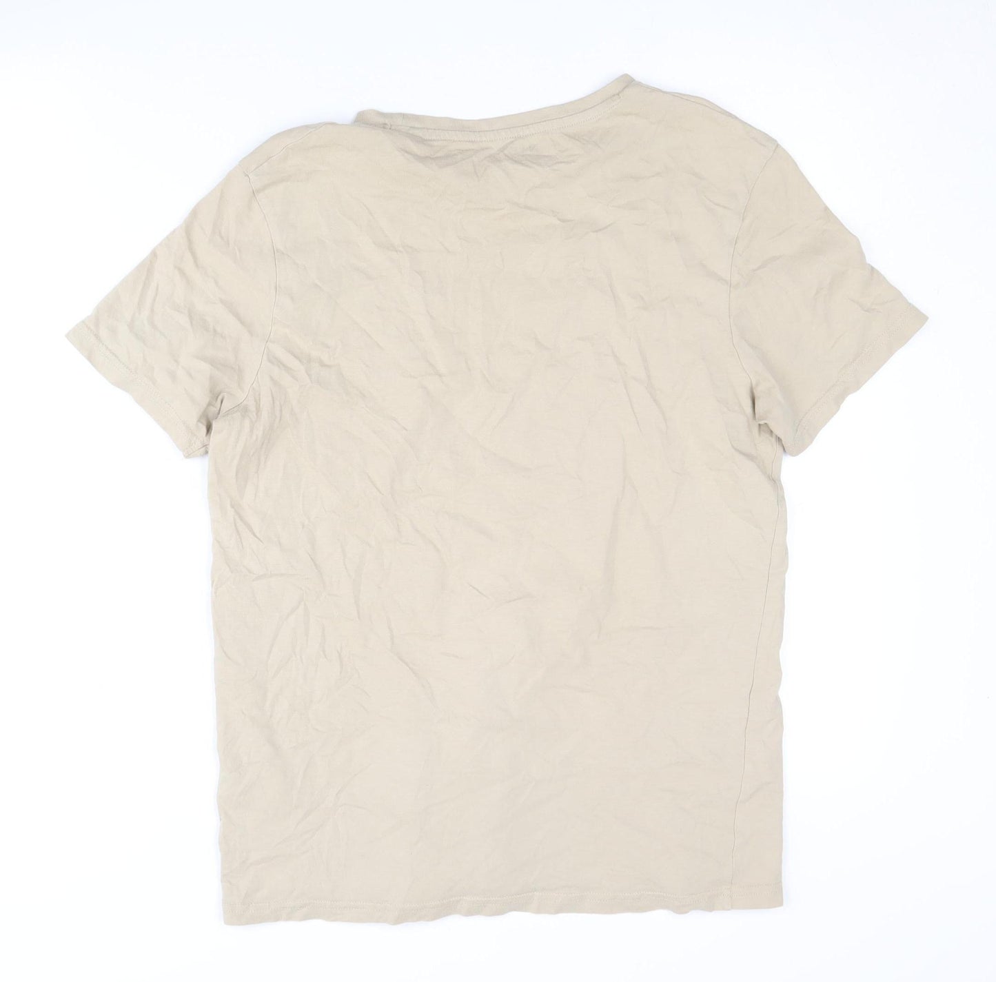 Nicce Men’s Beige Crew Neck T-Shirt, Size S, Casual Style
