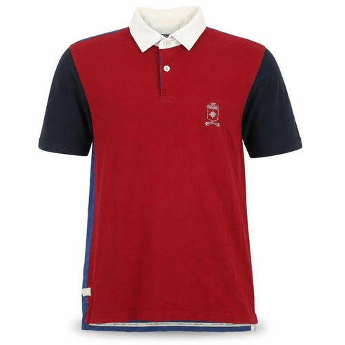 Maine New England Men's Polo Shirt Red Blue Size S