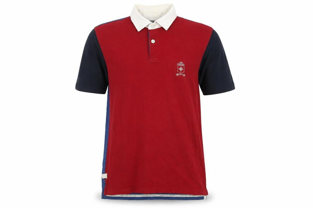 Maine New England Men's Polo Shirt Red Blue Size S
