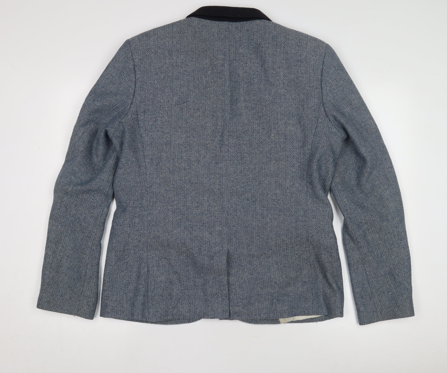 Topman Blue Wool Tweed Blazer Size 42 Men's