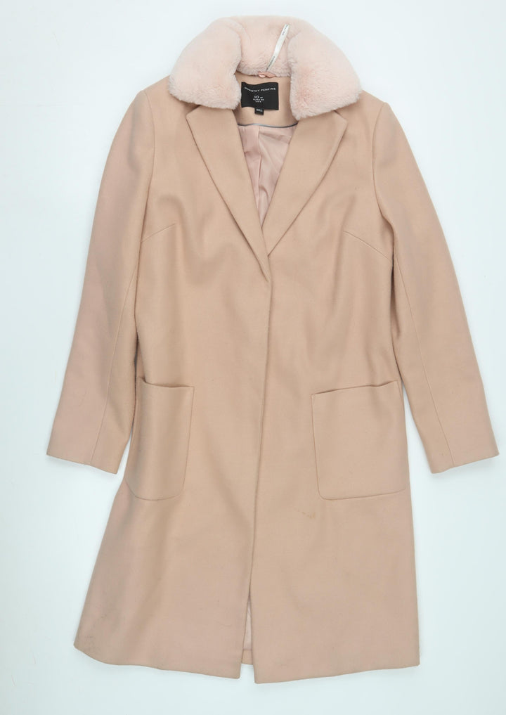 Dorothy Perkins Women's Beige Overcoat Size 10