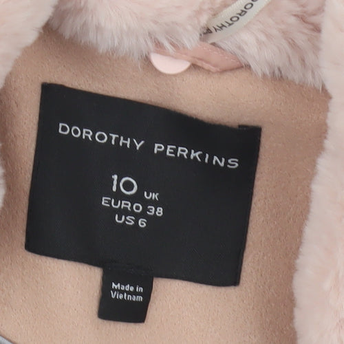 Dorothy Perkins Women's Beige Overcoat Size 10