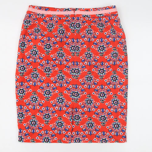 Boden Women's Red Floral Pencil Skirt, Size 12