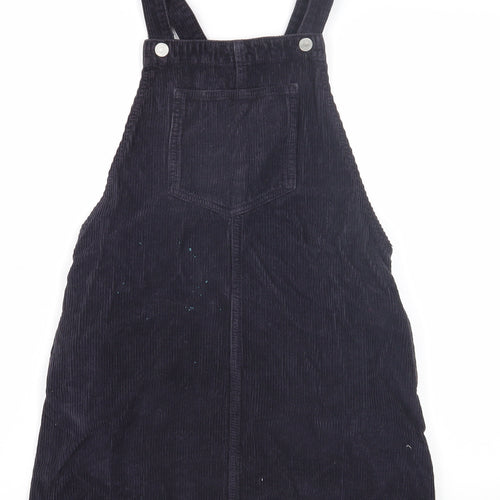 Topshop Women’s Black Corduroy Pinafore Dress Size 6