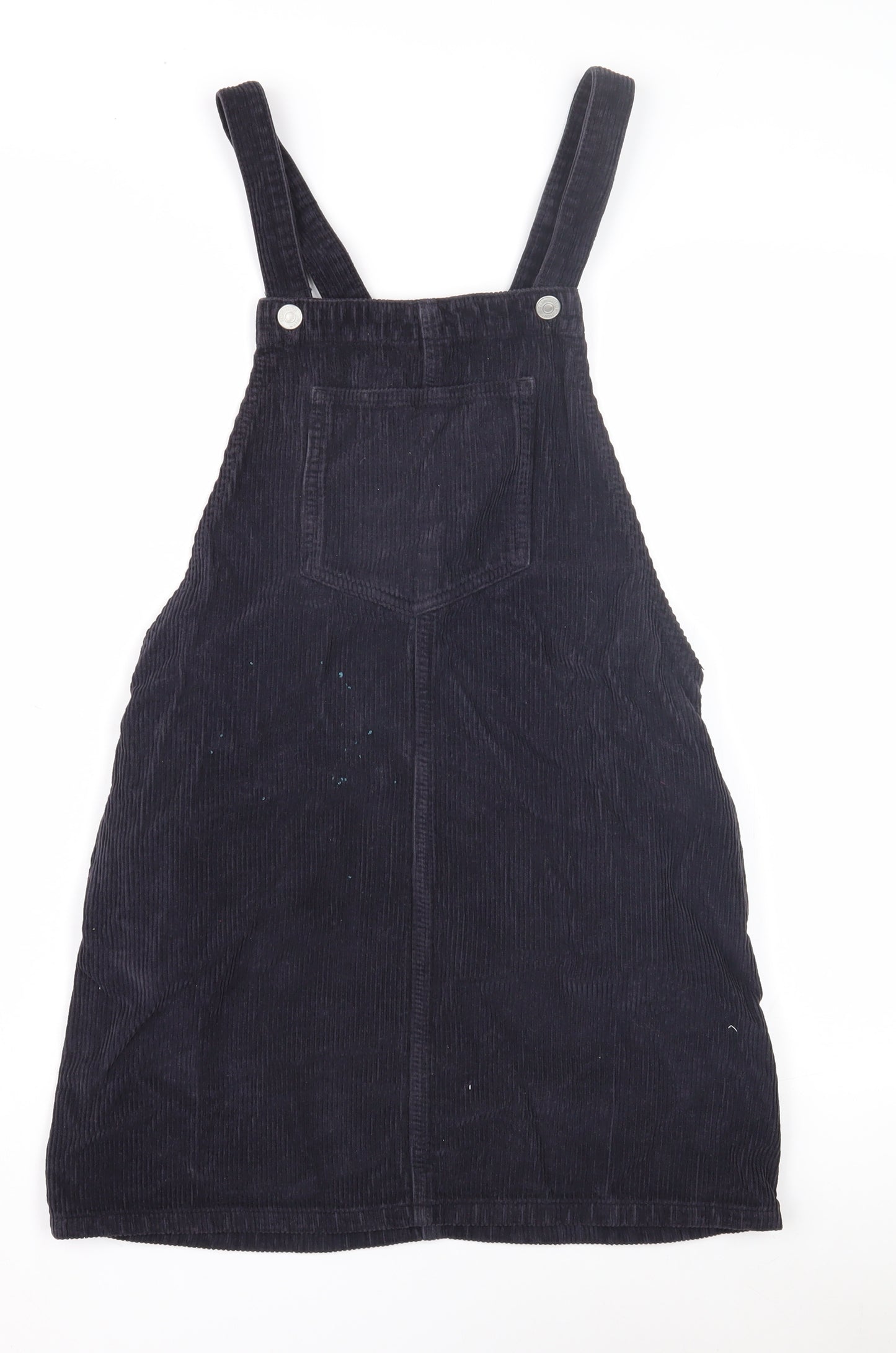 Topshop Women’s Black Corduroy Pinafore Dress Size 6