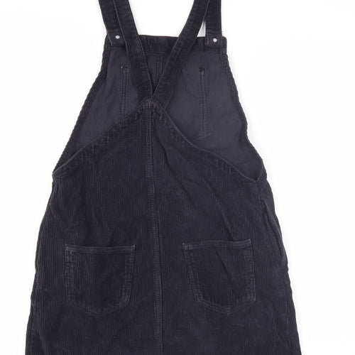 Topshop Women’s Black Corduroy Pinafore Dress Size 6