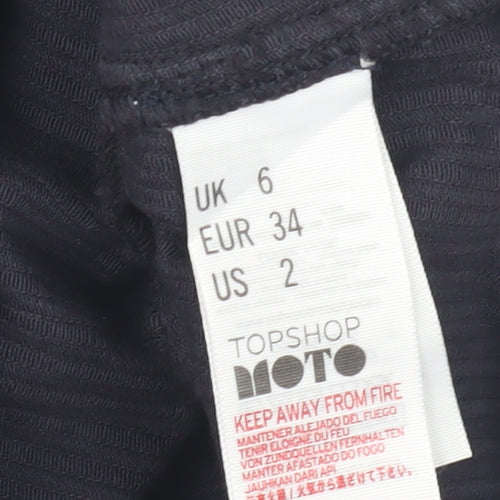 Topshop Women’s Black Corduroy Pinafore Dress Size 6