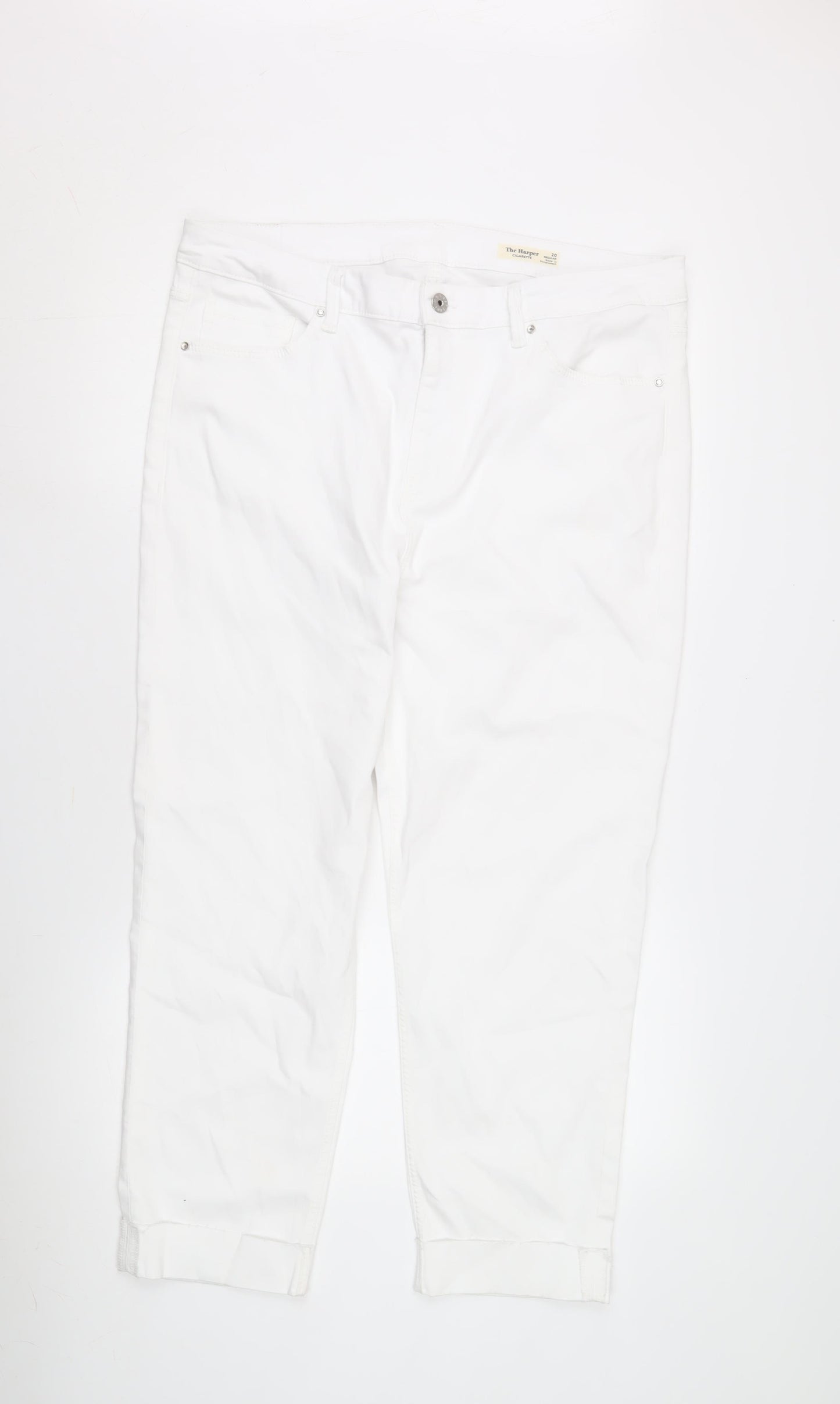 Marks and Spencer Women's White Cropped Trousers Size 20