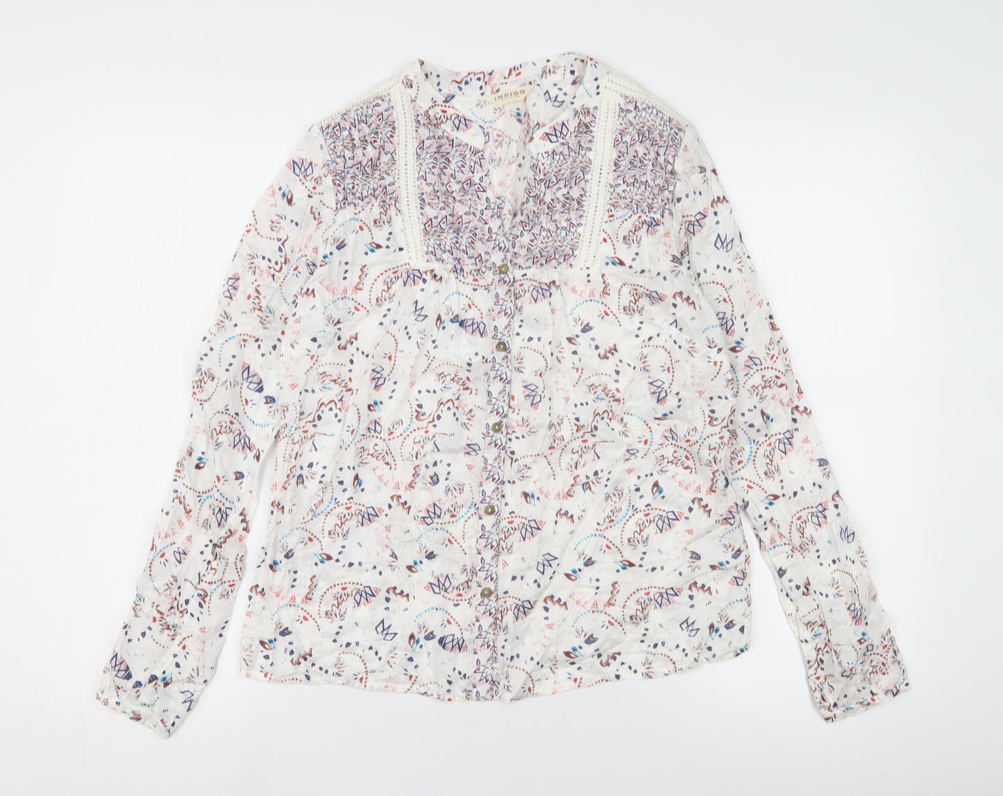 Marks and Spencer Women's Ivory Floral Blouse Size 10