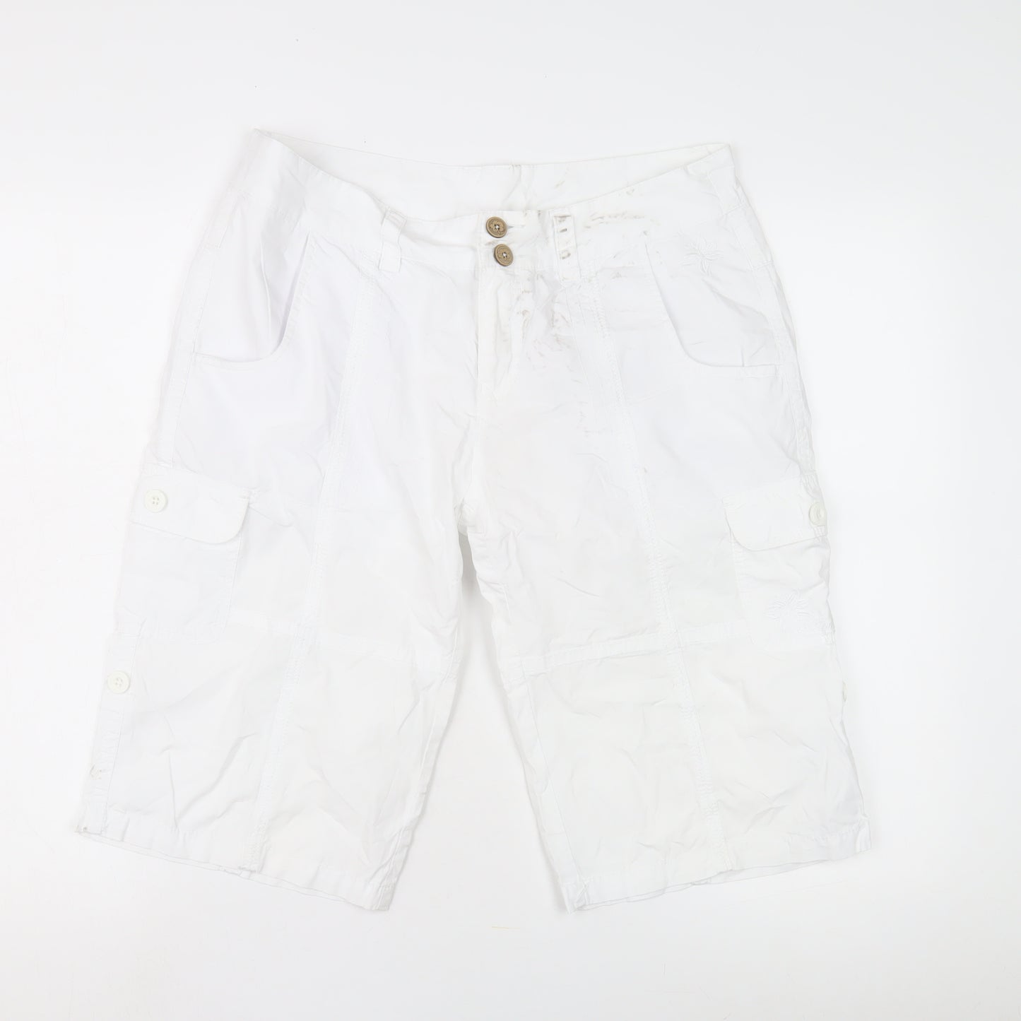 Marks and Spencer Women's White Cargo Shorts Size 12