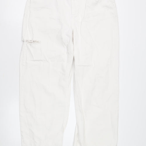 TrendYol Women's White Distressed Jeans