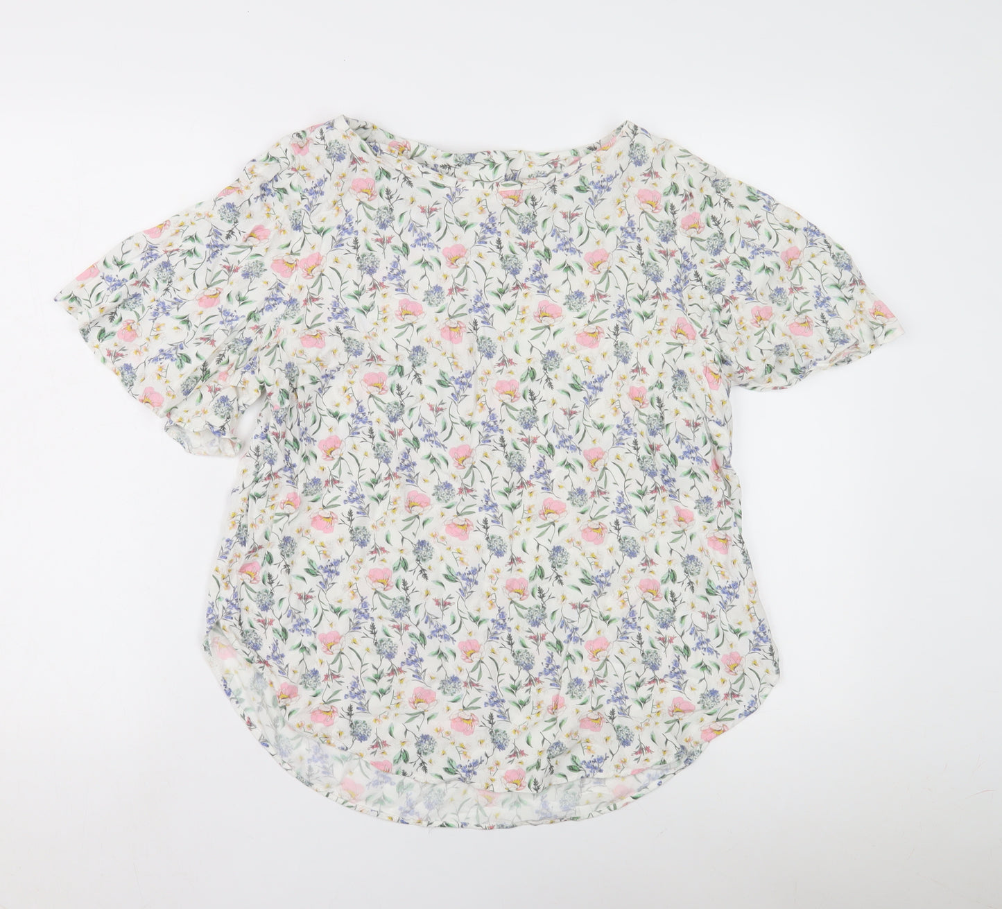 H&M Women's Floral Blouse, Multicoloured, Size M
