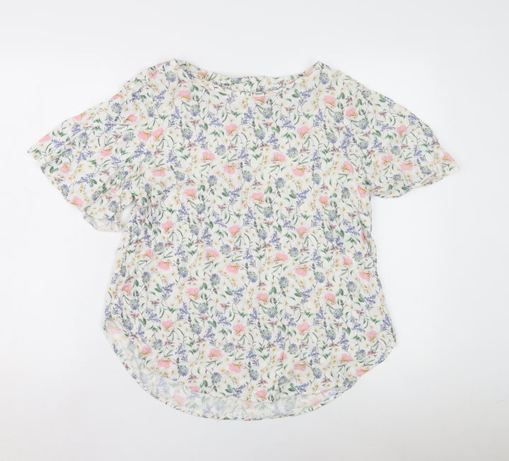 H&M Women's Floral Blouse, Multicoloured, Size M